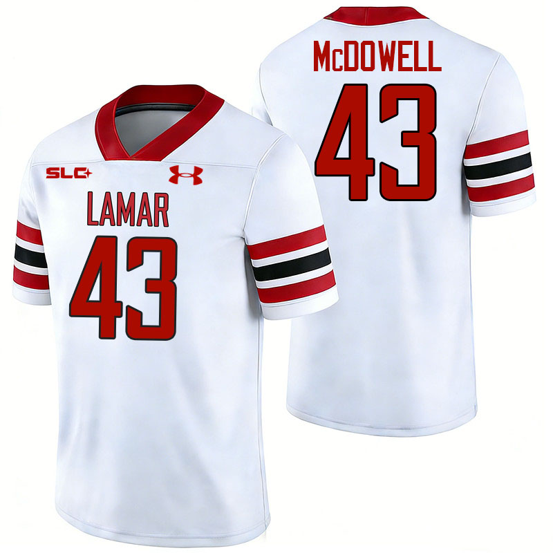 Lamar Cardinals #43 LaDamian McDowell College Football Jerseys,Uniforms-White